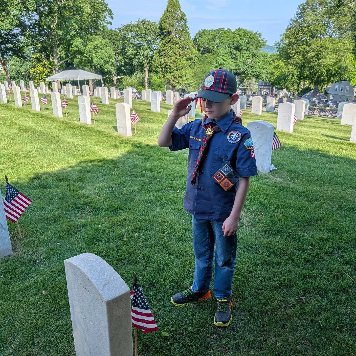 Our annual family tradition, honoring the fallen at Marietta National Cemetery.  This is the third year we have participated with the Cub Scouts. The Scouts have been preparing this cemetery for Memorial Day since the 1940s.

As you enjoy the holiday weekend, make sure to take time to remember the fallen. 

May God bless those that have served and paid the ultimate price for our freedoms. 🇺🇸🎖️

You can read more on my blog: https://bazzaninisbookworms.com/honoring-heroes-a-tradition-of-flag-placement-at-marietta-national-cemetery/